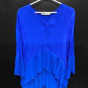 Zara blue ruffle dress
